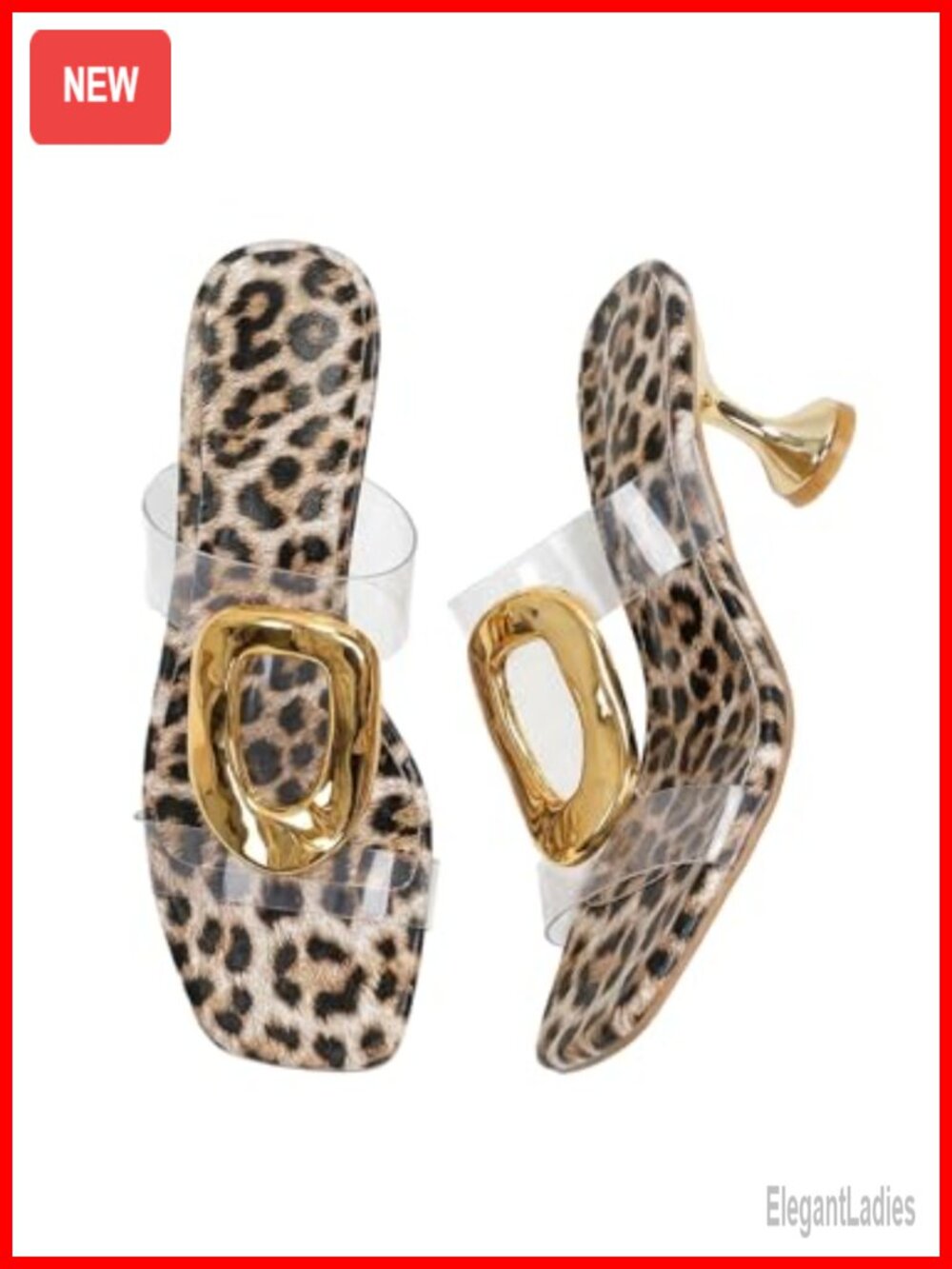 Clear Kitten Heels Transparent Metal Heeled Prom Sandals